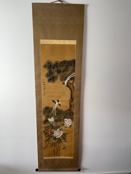 Pergamena da appendere. - Carta - Uccelli in natura - Giappone - Periodo Shōwa (1926-1989)