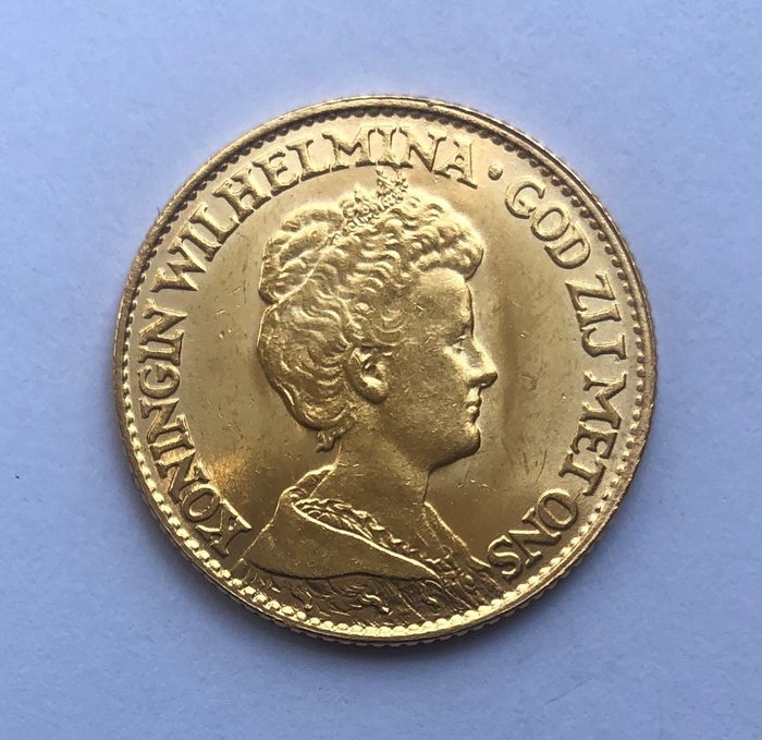 Nederland. Wilhelmina (1890-1948). 10 Gulden 1917