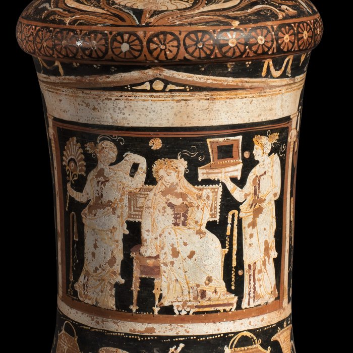 Ancient Greek Pottery Monumental Apulian wedding loutrophoros by the Baltimore Painter. TL Test. Spanish Export License - 87 cm