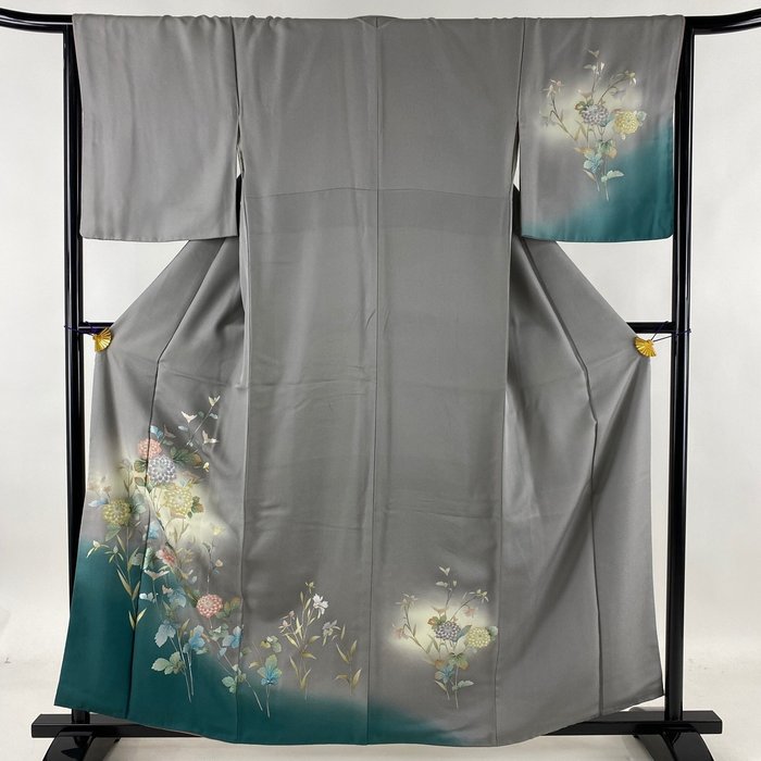 Kimono, Tsukesage (1) - Seta - Fiori - Giappone - Seconda metà del 20° secolo