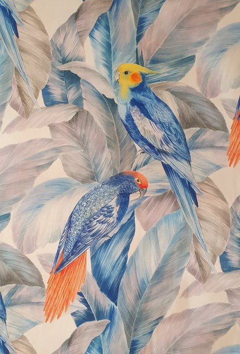獨特的波西米亞風格鸚鵡布料 - 600x140cm - 藝術設計 - 紡織品  - 600 cm - 140 cm