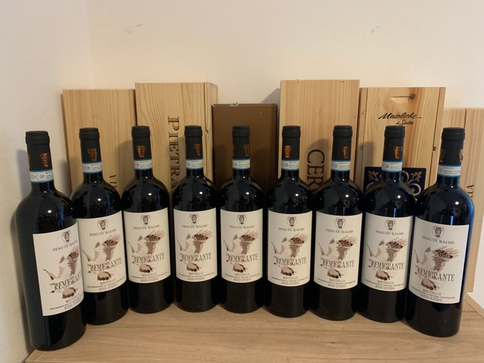 2019 Tenute Baldo Re Migrante Montefalco Rosso - Umbrien Riserva - 9 Flasker (0,75 L)