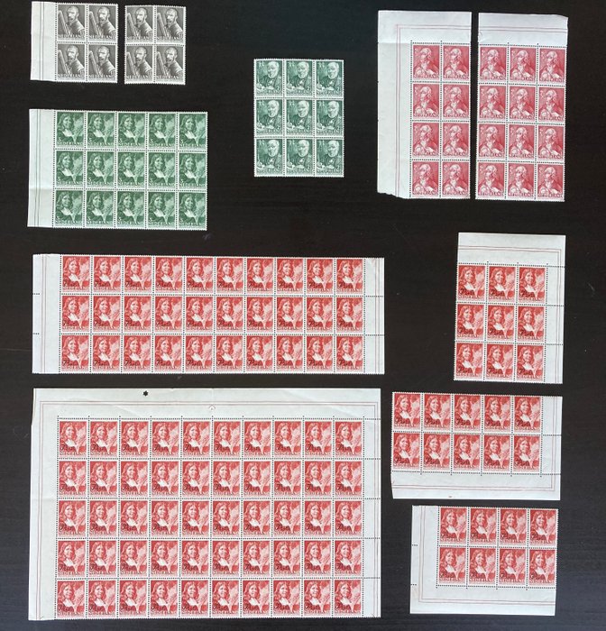 荷兰 1940 - 现场部分和区块的夏季邮票 - NVPH 350/354