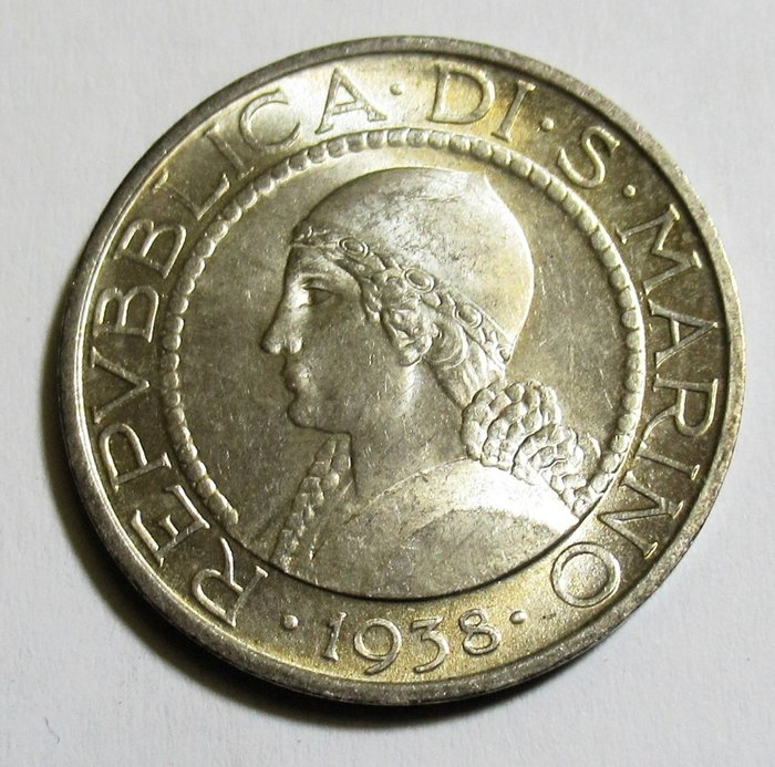San Marino. 5 Lire 1938  (Ingen mindstepris)