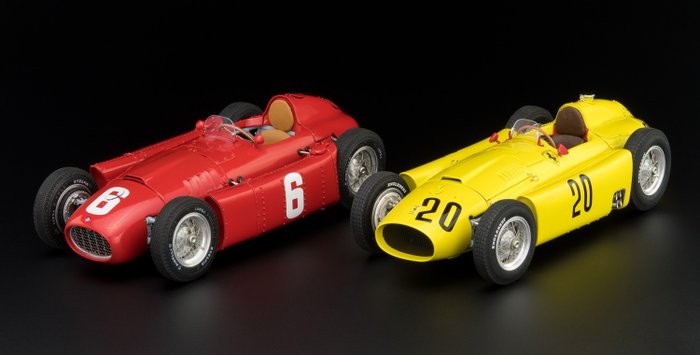 CMC 1:18 - Machetă mașină -CMC Ferrari D50 (yellow) and CMC Lancia D50 (red) - CMC Set - Pachet ediție limitată