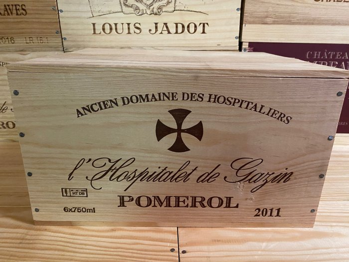 2011 L'Hospitalet de Gazin, 2nd wine of Chateau Gazin - Pomerol - 6 Flasker  (0,75 l)