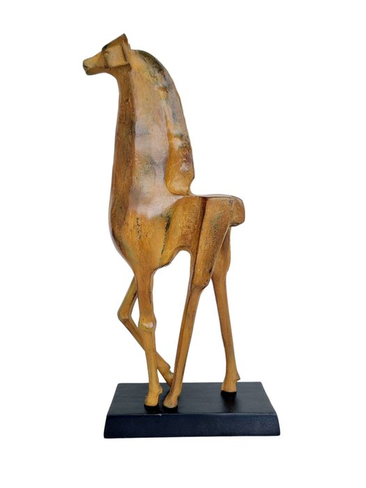 雕刻, modernistisch paard - 54 cm - 鋁