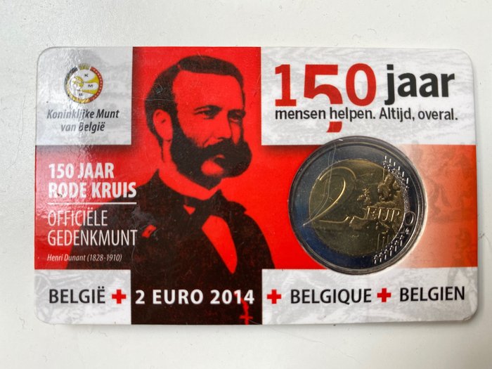 België. 2 Euro 2014 “Croix Rouge” – Error “Dutch Edge”