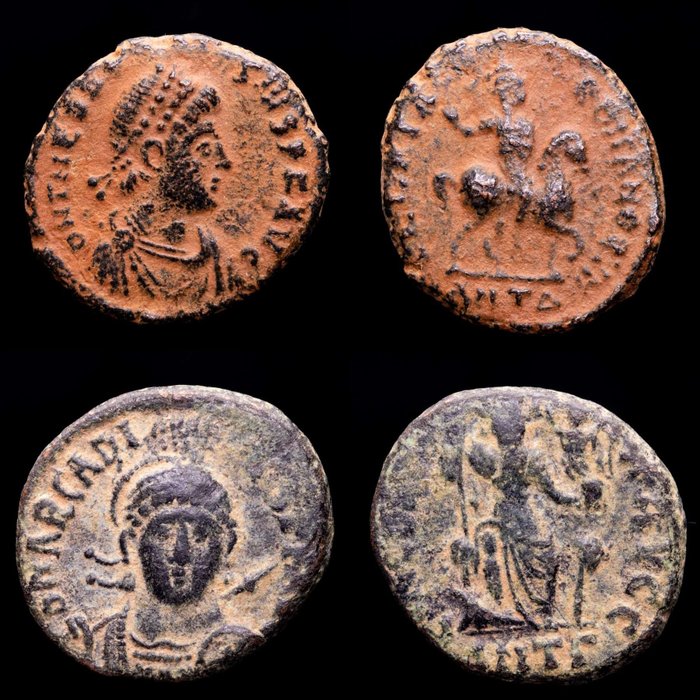 Roman Empire. Arcadius (A.D. 383-408) and Theodosius I (A.D. 379 