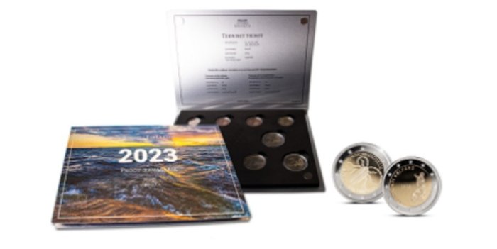 Finlandia. Proof Set 2023 (incl. 2 euro "Nature and Conservation Act" + "Public Wellbeing")  (Bez ceny minimalnej
)