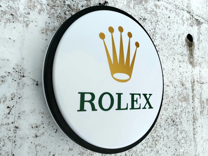Rolex - Valaistu kyltti - Rolex valomerkki - Muovi, Teräs