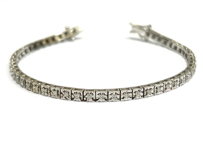 Armband Witgoud Diamant  (Natuurlijk) 