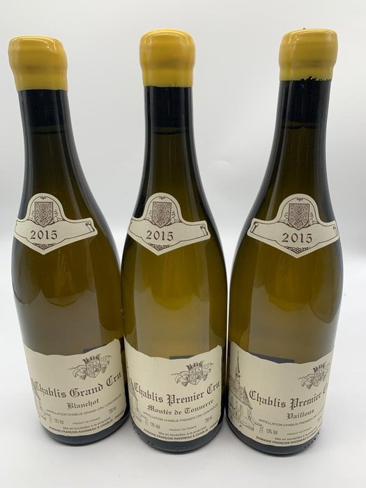 2015 Chablis 1° Cru "Vaillons", "Butteaux"  & Grand Cru 'Blanchot' - Francois Raveneau - Borgogna - 3 Bottiglie (0,75 L)