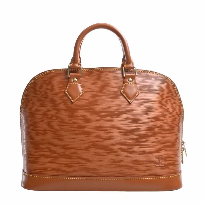 Used louis vuitton alma bb epi leather handbag