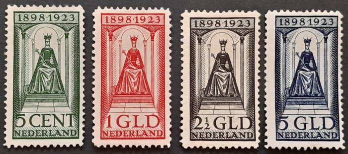 Paesi Bassi 1923 - Giubileo del governo Wilhelmina - NVPH 128/131
