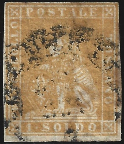 意大利古國－托斯卡尼 1857 - 用過的 - Sassone N. 11