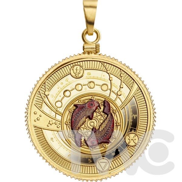 Cameroon. 500 Francs 2018 Pisces - Zodiac Sign - Pendant, (.999)  (没有保留价)