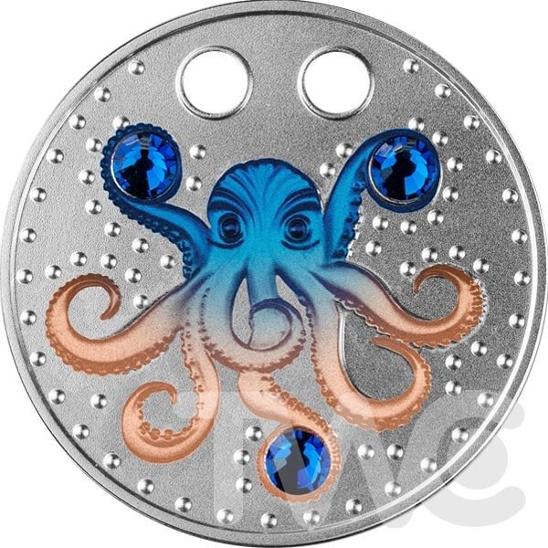 喀麥隆. 500 Francs 2022 The Octopus, (.999) Proof