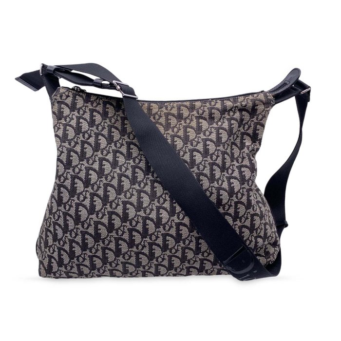 Christian Dior - Black Logogram Oblique Canvas Messenger Bag - Olkahihnallinen laukku