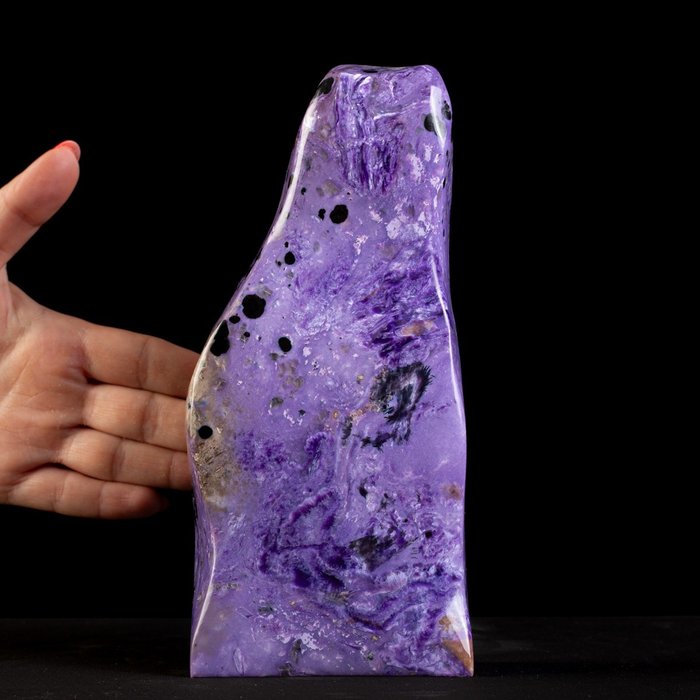 大自然的杰作！！！乌拉尔山脉的宝石：紫龙晶 - 美丽的自由形态紫龙晶 - 高度: 210 mm - 宽度: 100 mm- 1923 g