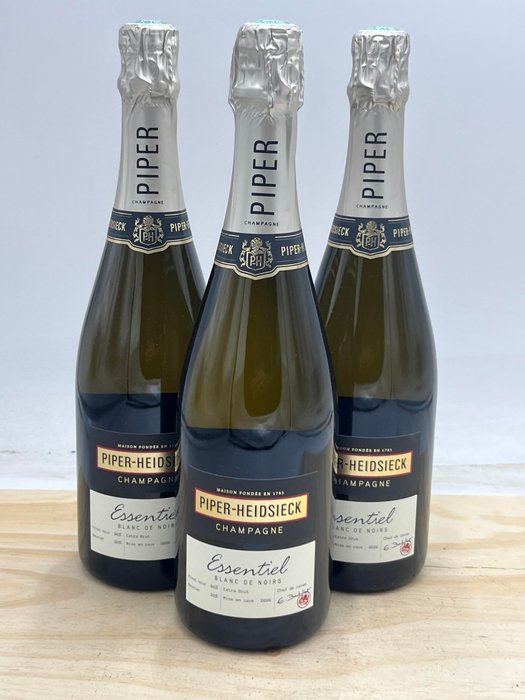 Piper Heidsieck, Piper-Heidsieck, Extra Brut "Essentiel" - Champagne Blanc de Noirs - 3 Bottiglie (0,75 L)