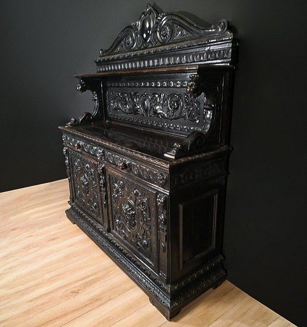 Tellerhalter - Renaissance-Stil - Ebonisiertes Holz - Erste Hälfte des 20. Jahrhunderts