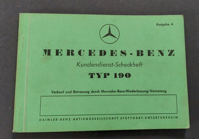 Books - Mercedes-Benz Typ 190, Kundendienst-Scheckheft - Mercedes-Benz -  1950-1960 - Catawiki