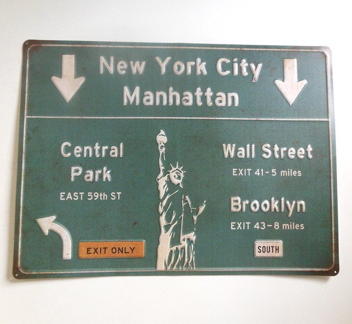 Znak drogowy - Znak drogowy Nowego Jorku - Metalowa blacha