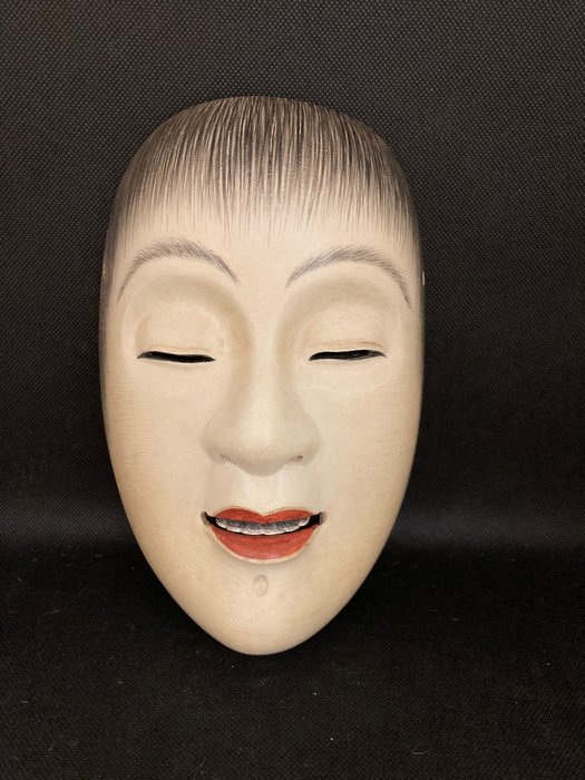 Sculpture, Μάσκα, Μάσκα noh - Ξύλο - Ιαπωνική παραδοσιακή μάσκα Noh - Rare Noh Mask of Yoroboshi 弱法師 with excellent workmanship - Ιαπωνία - Περίοδος Showa / Heisei
