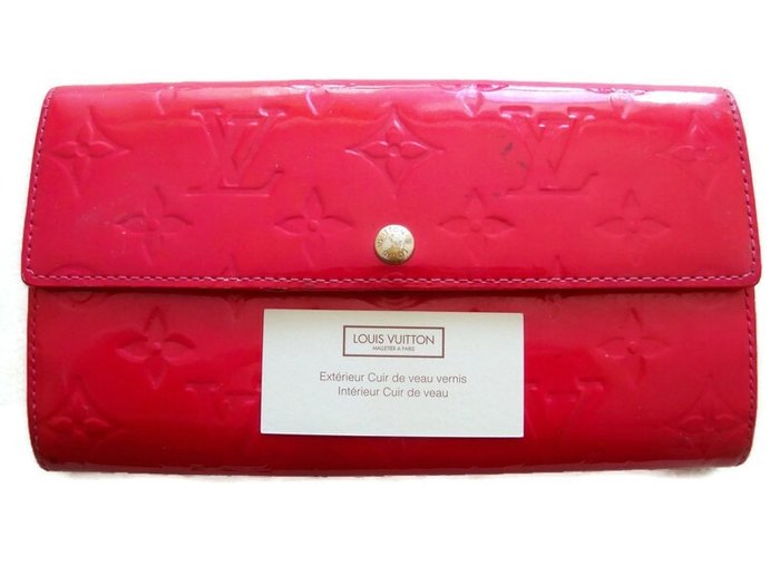 louis vuitton red patent leather wallet