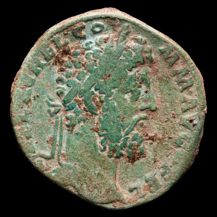 羅馬帝國. Commodus (AD 177-192). Sestertius 192 AD. Rome mint.LIB AVG P M TRP XVII COS VII P P SC. Libertas standing facing