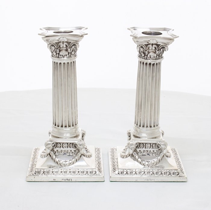 Candlestick (2) - .925 silver, Silver, Sterling - Martin, Hall & Co, London - England - 1892