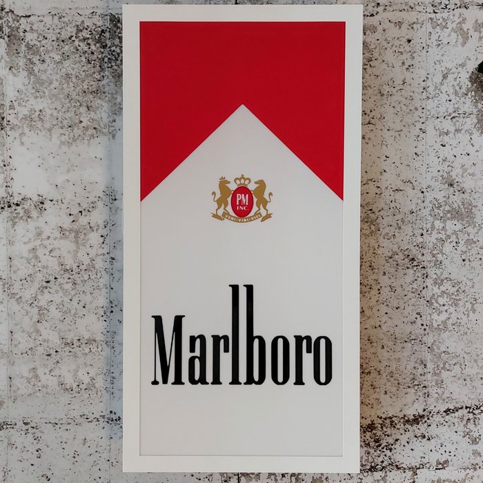 Marlboro - Upplyst skylt - MARLBORO - upplyst reklamskylt - Metall, Plast