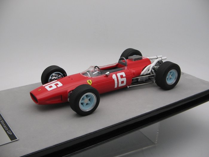 Tecnomodel 1:18 - Coche deportivo a escala - Ferrari 246 F1 1966 Monaco GP #16 Lorenzo Bandini - TM18-300B