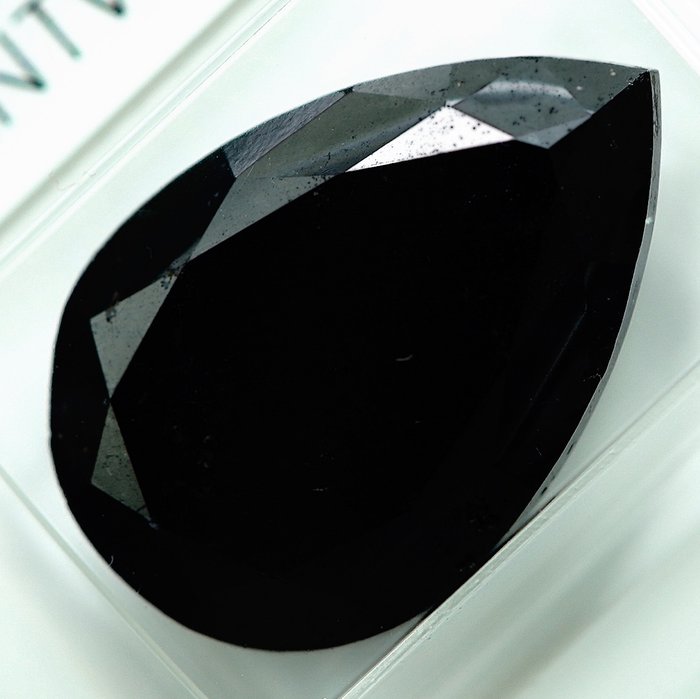 Diamant - 19.70 ct - Birne - Fancy Black - N/A