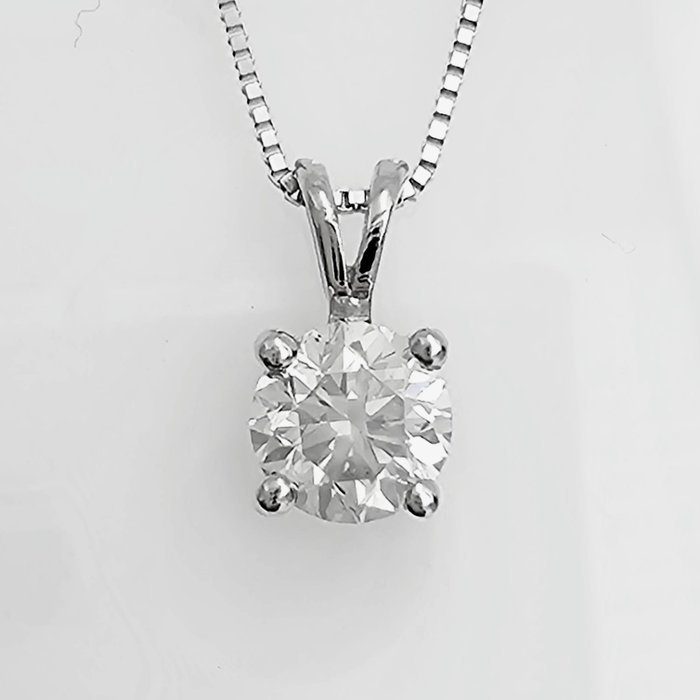 14 karaat Witgoud - Collier met hanger - 0.57 ct Diamant