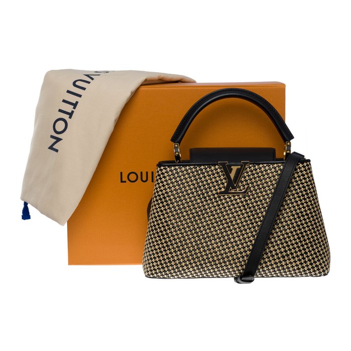 Louis Vuitton - Authenticated Capucines Handbag - Wicker Beige Plain For Woman, Very Good condition