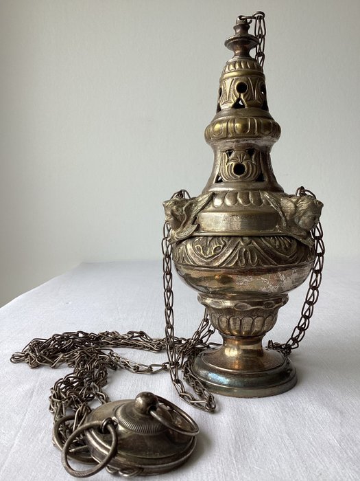 Censer - Antique “Thuribulum”, silver-plated with elegant - Catawiki