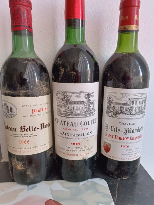 1966 Château Coutet, Château Belle Rose & 1976 Château Bellisle Mondotte - 波尔多 - 3 Bottles (0.75L)
