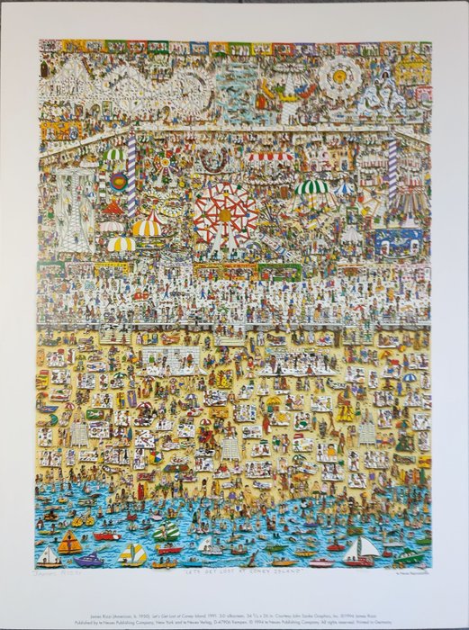James Rizzi (1950-2011) - Pop Art - Lets Get Lost at Cony Island (1991)