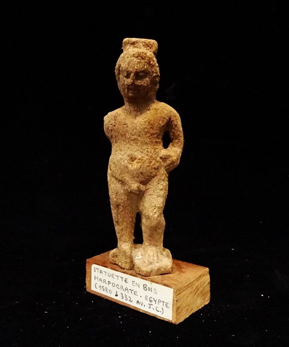 Altes Ägypten, Neues Reich Holz - Statuette des Gottes Harpokrates - 1580/332 v. Chr