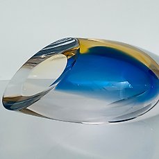 Petr Kuchta – sculptuur, “ Blue Sky“ Unique – 15 cm – Glas – 2023