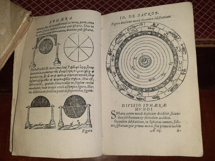 Sacrobosco Giovanni - Sphaera bound with Libellus, de anni ratione... Astronomy astronomia - 1547