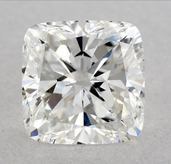 1 pcs Diamant - 0.91 ct - Cushion - F - VS2