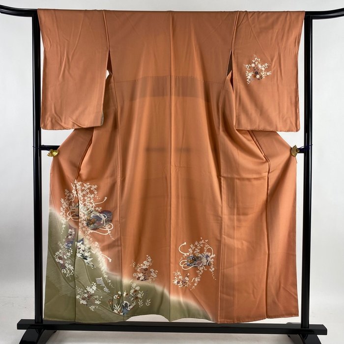 Kimono, Tsukesage (1) - Argento, Oro, Seta - Scatola della letteratura giapponese, tanzaku giapponese - Giappone - Seconda metà del 20° secolo
