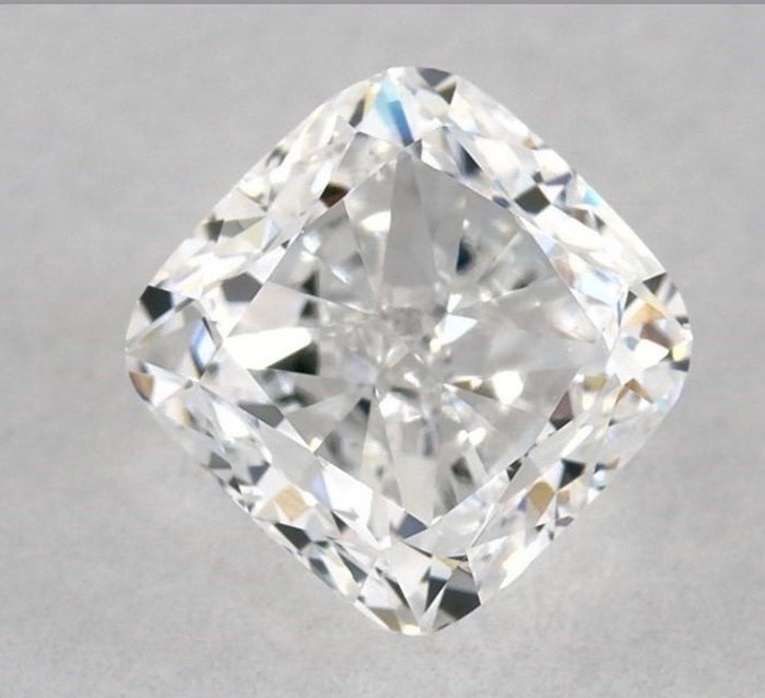 1 pcs Diamant - 0.90 ct - Coussin - D (incolore) - SI1