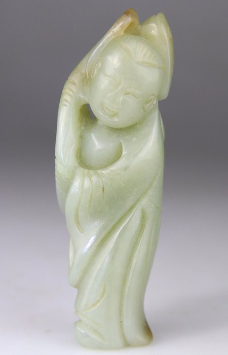 Scultura, Garcons Frere Hoho - Figura - Statuetta - Giada (non testata), Giada nefrite - Cina - XX secolo