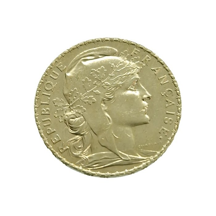 Franța. 20 Francs 1913 Marianne