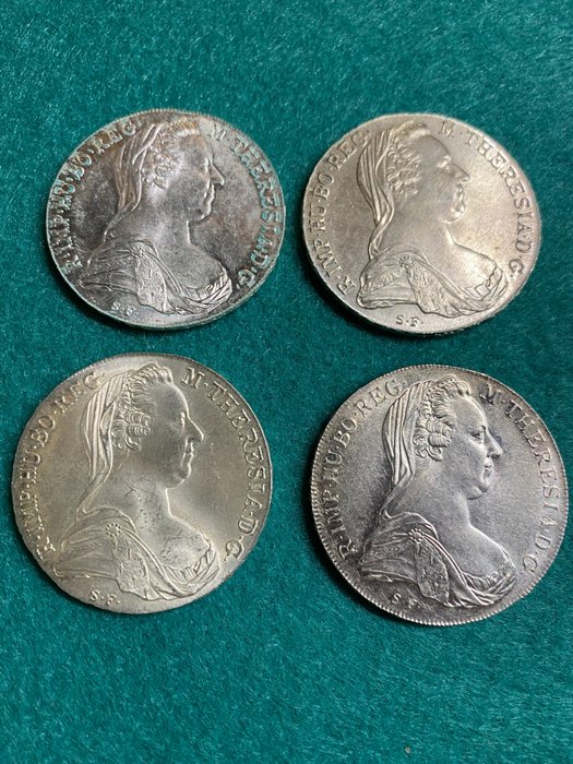 Austria. Maria Theresia (1740-1780). 1 Thaler (taler) 1780-SF. Restrike (4 Silver Coins)
