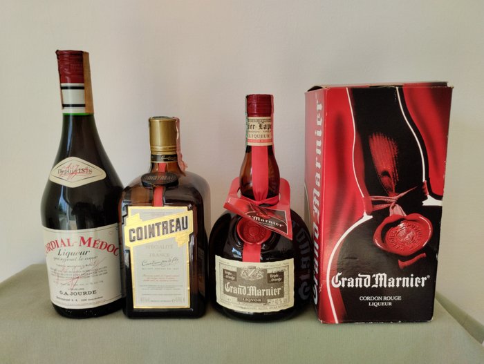 Cointreau, Grand Marnier, Jourde - Cordon Rouge, Liqueur Extra Dry Angers,  Cordial Médoc - b. 1980s, 1990s - 70cl - 3 bottles - Catawiki